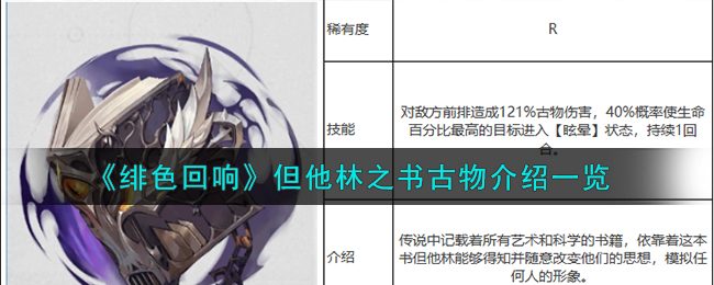 《绯色回响》但他林之书古物介绍一览