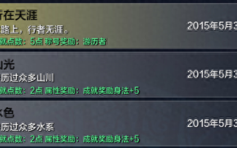 天涯明月刀ol游历者称号获取攻略 隐藏成就点坐标