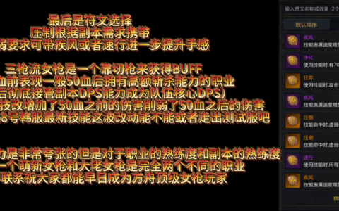 方舟终极幻神：女枪(三枪)流刻印加点